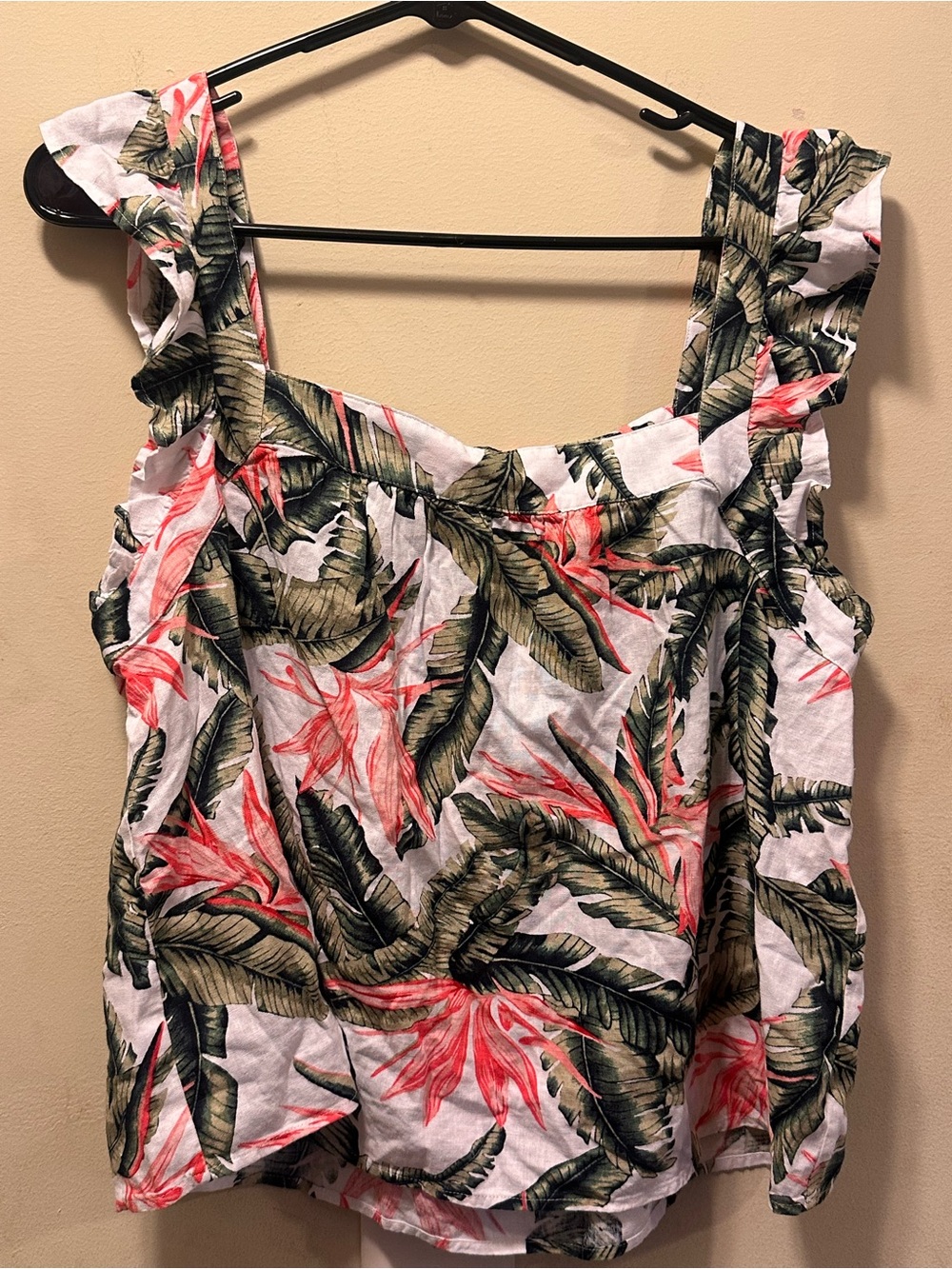 NEW. LOFT Tropical Leaf & Pink Floral Sleeveless Tank